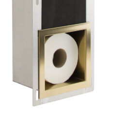 Gouden inbouw closetrolhouder voor 6 toilet rollen