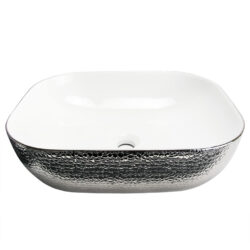 Zilveren waskom met krokodillen structuur 50x40x14 cm