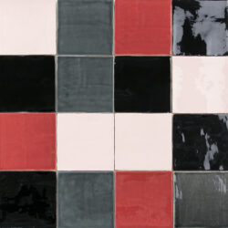 Handvormtegels 13x13 Bourgondy Pink Black en Grey