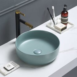 Gekleurde ronde waskom mat mint groen