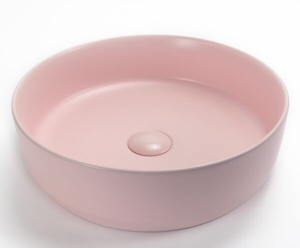 Gekleurde ronde waskom mat roze