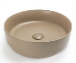 Gekleurde ronde waskom mat zand beige