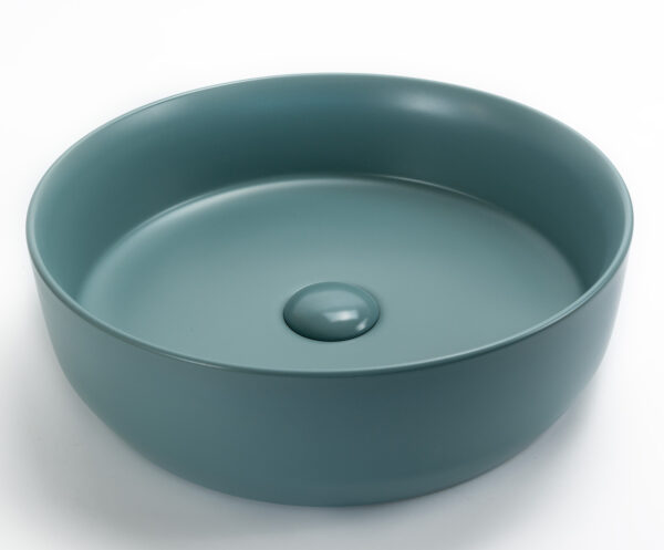 Gekleurde ronde waskom mat mint groen