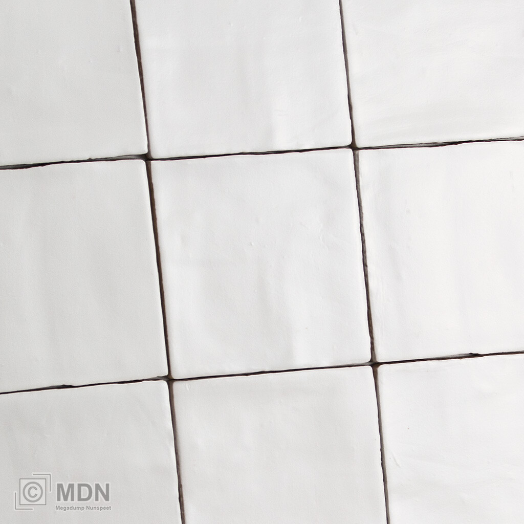 shampoo Middeleeuws versieren Handvorm tegels mat wit 13x13 | Megadump