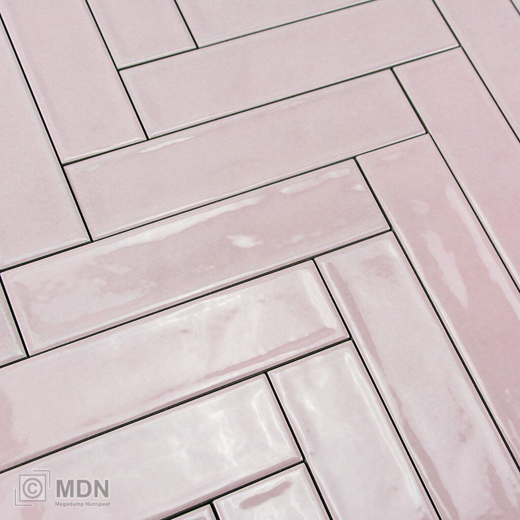 Roze tegels 6x25 cm | Megadump