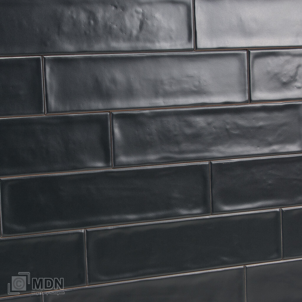 Ontwikkelen opener Tientallen Langwerpige handvorm tegels 7,5 x 30 cm mat zwart | Megadump
