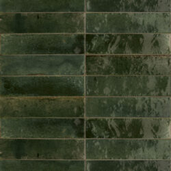 Imperfection handvorm tegels 6x24 cm langwerpig olivio donker groen
