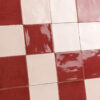 Handvormtegels 13x13 Roze en Bourgondy rood