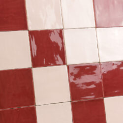 Handvormtegels 13x13 Roze en Bourgondy rood