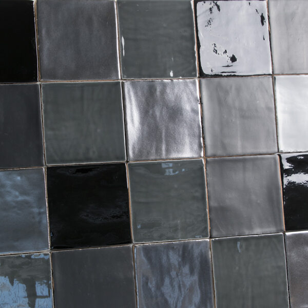 handvorm tegels grijs zwart mat zwart tin 13x13