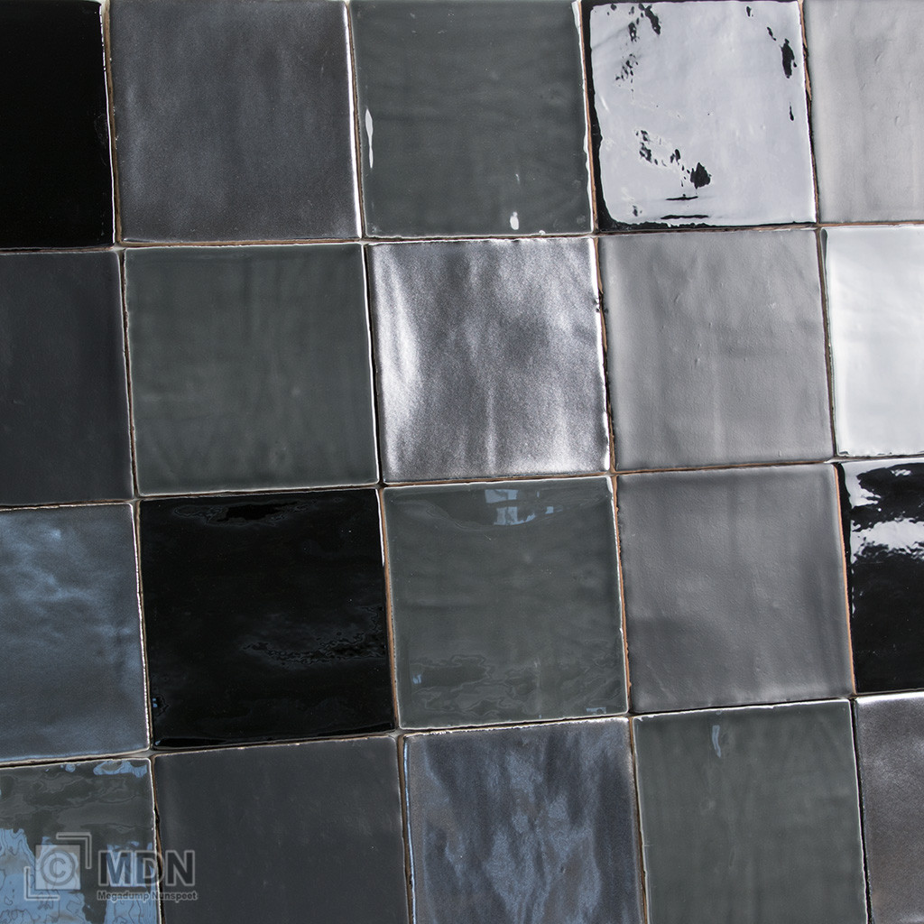 Verknald salaris Geurig Handvormtegels 13x13 platinum black grey en black matte | Megadump