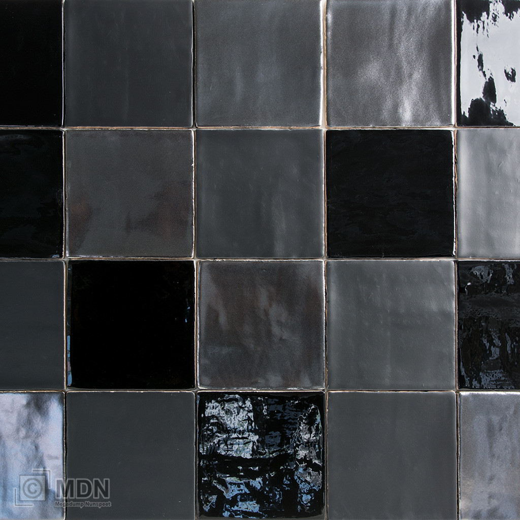 Handvormtegels 13x13 mat zwart glans en | Megadump
