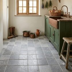 Getrommelde Keramische Dambord Vloertegels hardsteen look Grijs Zwart Mix 20x20 cm