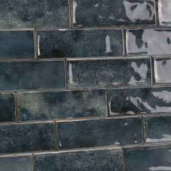 Wandtegels handvorm 6,5x20 cm Denim blauw glans
