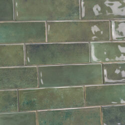 Wandtegels handvorm 6,5x20 cm mos groen glans