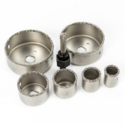 Gatenboor set voor steen keramiek tegels en gips