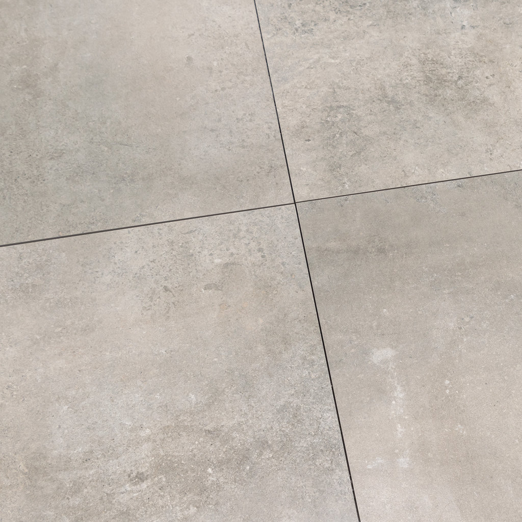 Genuanceerde betonlook vloertegels Terra Cendre 60x60