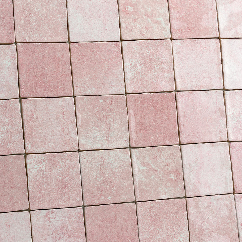 Pink handvorm tegels glans roze 10x10 met schakering