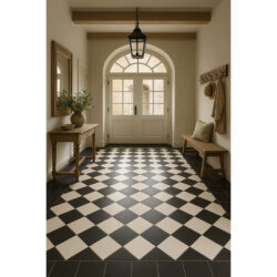 dambord tegels zwart wit geblokt sfeerfoto