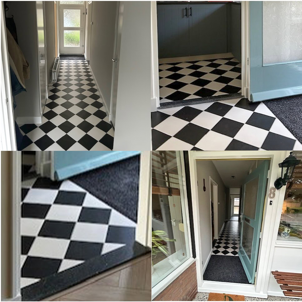 zwart wit vloertegels 20x20