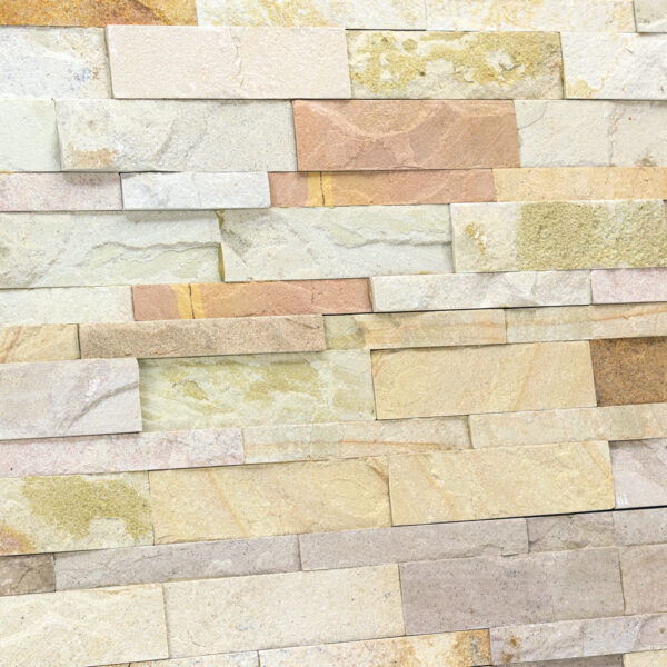Natuursteen strips Multicolor slates mint multi Beige leisteen wandbekleding