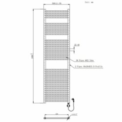 Elektrische design radiator Sevilla mat zwart of wit in 120x50 en 180x50 cm