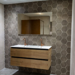 Keramische zeskant hexagon tegels Ermes Aurelia Vintage Antracita