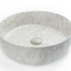 Ronde Waskom Badkamer Grijs – Marmerlook Keramiek – Ø39 cm – Met Afsluitbare Klikwaste