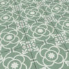 Keramische Portugese vloertegels 20x20 groen met wit bloemetjes patroon