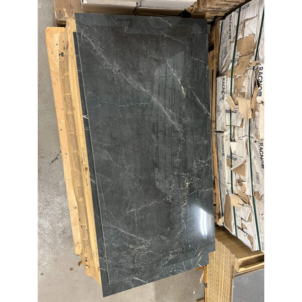 RESTPARTIJ 15,84 m² GLANS antraciet tegels 120x60 met ader