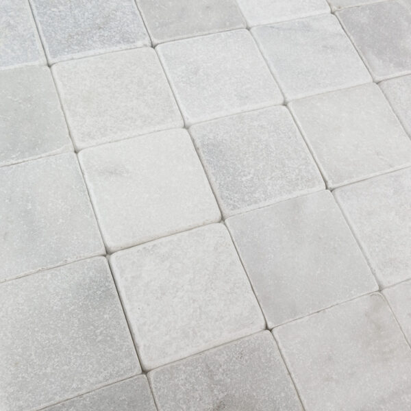 Getrommeld Marmer Wit 10x10 cm - Turks Hardsteen Tegels voor Binnen