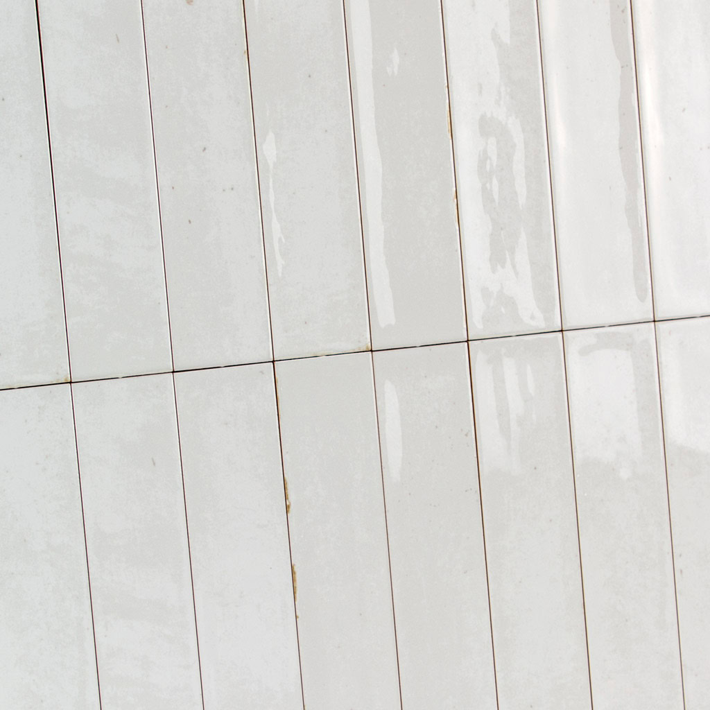 Wandtegels Patagonia White 6,5x26 cm langwerpige handvorm tegels