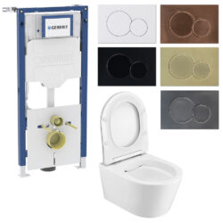 Geberit UP320 Sigma 12 inbouwreservoir met randloos easy flush wandcloset