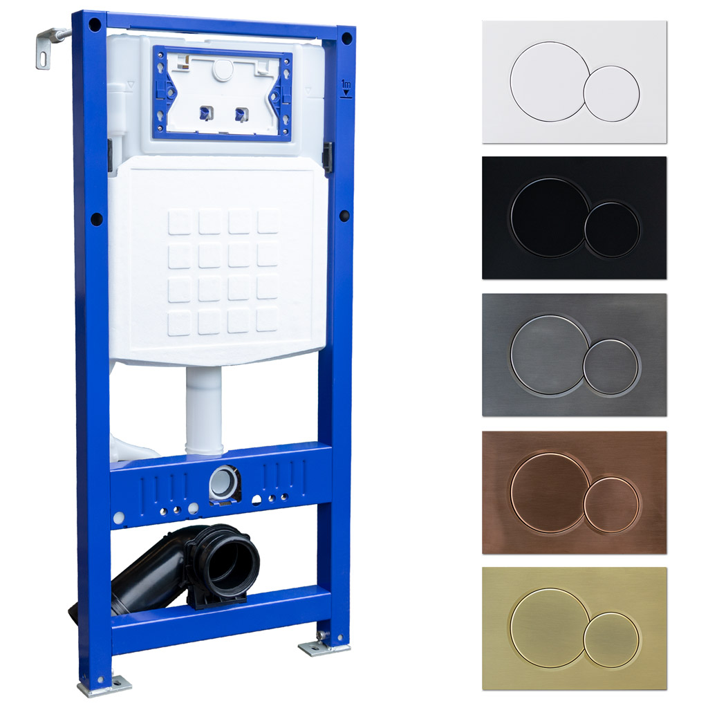 Los inbouwreservoir evt met mat zwart | wit | gun metal | rose goud | gouden drukplaat