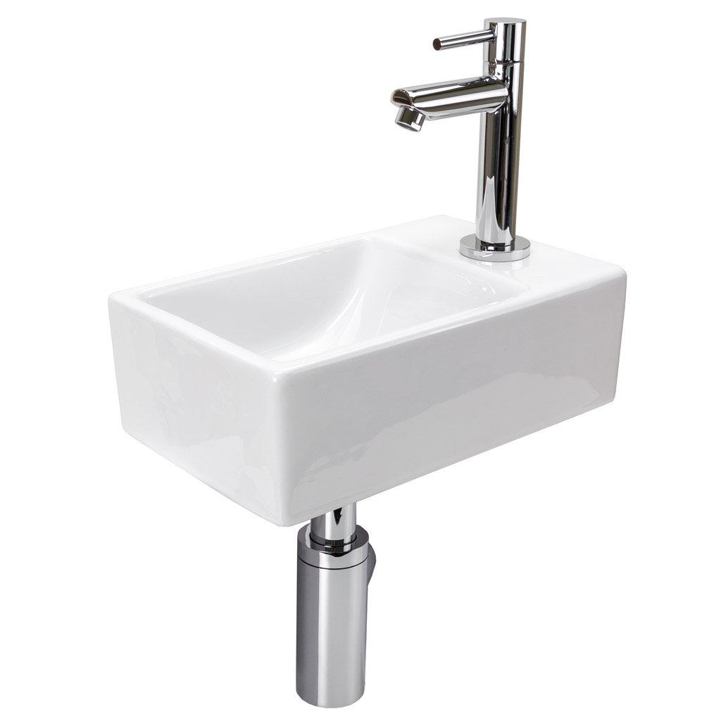 Fontein set wonder rechts compleet met kraan en afvoer