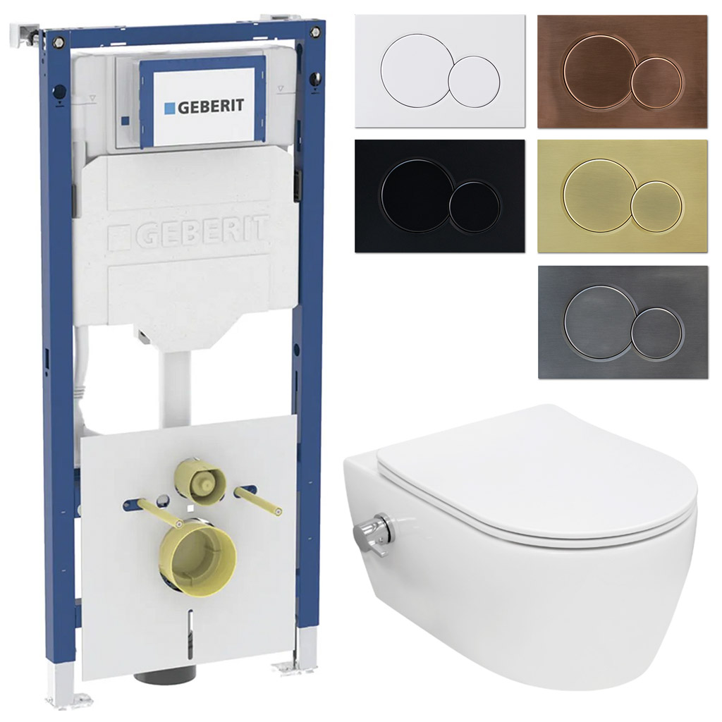 Geberit UP320 Sigma 12 inbouwreservoir met randloos easy flush bidet