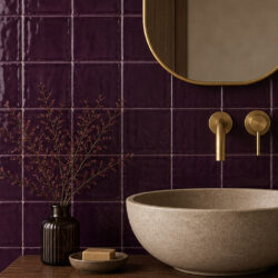 Oud Hollandse handvorm tegels Deep Purple glans paars 13x13