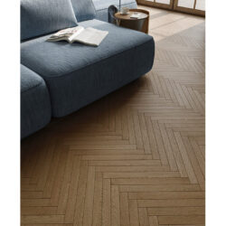 Keramische houtlook tegels visgraat 3,8x38 cm Legnetto Nocciola Hazelnoot
