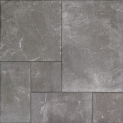 Castle Stones Blauw Grijs Romaans Verband Tegels Bourgondische Dallen met Getrommelde Rand