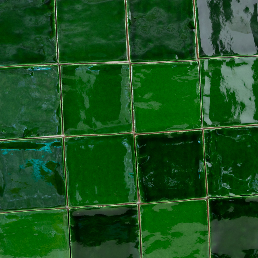 Oud Hollandse handvorm wandtegels koper groen / flessengroen mix hoogglans 10x10 cm